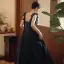 Elegant Navy Blue Suede Evening Dresses 2022 A-Line / Princess Spaghetti Straps Sleeveless Backless Bow Floor-Length / Long Evening Party Formal Dresses