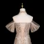 Luxe Scintillantes Champagne Perlage Faux Diamant Paillettes Robe De Soirée 2025 Trompette / Sirène Bustier Sans Manches Dos Nu Train De Balayage Soirée Robe De Ceremonie