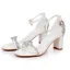Sexy Weiß Strass Knöchelriemen Brautschuhe 2025 7 cm Stilettos Peeptoes Hochzeit Sandaletten Hochhackige