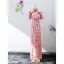 Chinese style Red Beading Tassel Sequins Evening Dresses Cheongsam 2022 Trumpet / Mermaid High Neck Short Sleeve Covered Button Floor-Length / Long Evening Party Cheongsam / Qipao