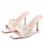 Sexy White Evening Party Pearl Rhinestone Womens Sandals 2023 High Heels 9 cm Stiletto Heels Open / Peep Toe Sandals