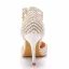 Charming Gold Pearl Rhinestone Wedding Shoes 2023 Ankle Strap 9 cm Stiletto Heels Pointed Toe Wedding High Heels