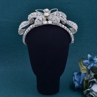 Charming Silver Rhinestone Butterfly Alloy Wedding Bridal Hair Accessories 2024