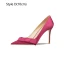 Elegant Beige Satin Prom Bow Pumps 2024 10 cm Stiletto Heels Pointed Toe High Heels