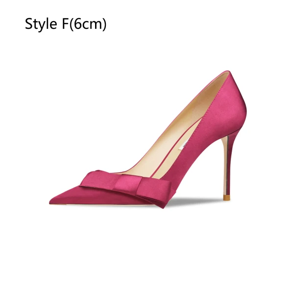Elegant Beige Satin Prom Bow Pumps 2024 10 cm Stiletto Heels Pointed Toe High Heels