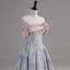 Charming Fashion Sky Blue Prom Dresses 2022 A-Line / Princess Strapless Sleeveless Backless Floor-Length / Long Prom Formal Dresses