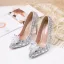 Charmant Zilveren Kristal Rhinestone Avond Pumps 2024 11 cm Naaldhakken / Stiletto Spitse Neus Pumps Hoge Hakken