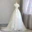 Fashion White Bow Wedding Dresses 2023 A-Line / Princess Strapless Sleeveless Backless Sweep Train Wedding