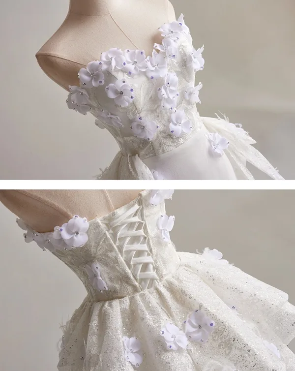 Chic Blanche Faux Diamant Appliques Robe De Mariée Sirène 2025 Bustier Sans Manches Dos Nu Train De Balayage