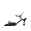 Sexy Rougissant Rose Soirée Faux Diamant Noeud Sandales Femme 2022 Bride Cheville 6 cm Talons Aiguilles À Bout Pointu Sandales Talons Hauts
