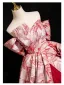Elegant Red Prom Dresses 2024 Ball Gown Off-The-Shoulder Sleeveless Backless Floor-Length / Long Prom Formal Dresses