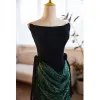 Charming Dark Green Beading Sequins Prom Dresses 2023 Trumpet / Mermaid Strapless Sleeveless Backless Sweep Train Prom Formal Dresses