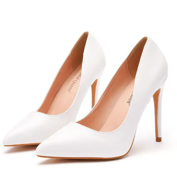 Schöne Weiß Büro OL Pumps 2023 11 cm Stilettos Spitzschuh Pumps Hochhackige