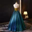 Vintage / Retro Bluish Green Glitter A-Line / Princess Prom Dresses 2023 Halter Sleeveless Backless Floor-Length / Long Formal Dresses