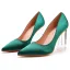 Chic / Beautiful White Transparent Crystal Prom Pumps 2023 Satin 9 cm Stiletto Heels Pointed Toe Pumps High Heels