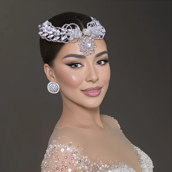 Charmant Argenté Faux Diamant Alliage Mariage Accessoire Cheveux Mariage 2024