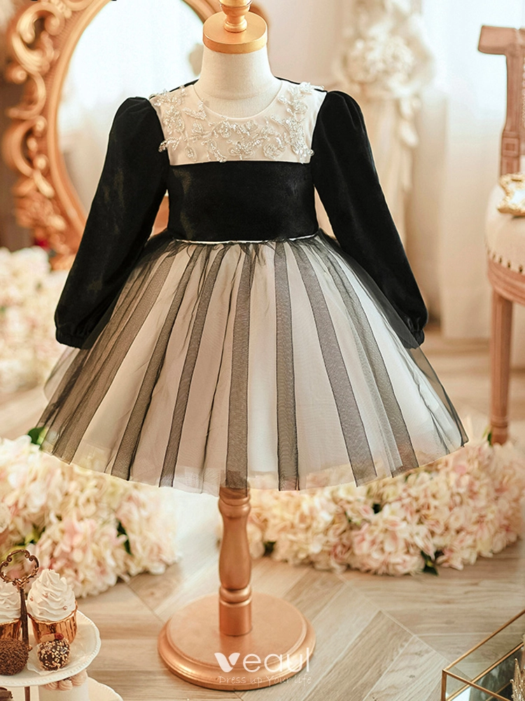 fitted lace wedding dress Long Sleeve Flower Girl Dress – Ellie Dresses