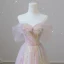 Charmant Rougissant Rose Paillettes Robe De Bal 2022 Princesse De l'épaule Manches Courtes Dos Nu Longue Robe De Ceremonie