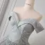 Sparkly Silver Sequins Prom Dresses 2026 Ball Gown Off-The-Shoulder Sleeveless Backless Floor-Length / Long Formal Dresses