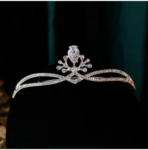 Charmig Silver Rhinestone Bröllop Brud Huvudbonad Krona 2024