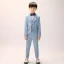 Sky Blue Stripe Long Sleeve Boys Wedding Suits 2022 Body Jewellery Coat Pants Shirt Tie Vest Wedding