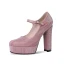 Unusual Silver Cocktail Party Rhinestone Pumps 2023 Leather 12 cm Thick Heels Round Toe Pumps High Heels
