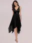 Chic / Beautiful Blushing Pink Lace Flower Cocktail Dresses 2023 A-Line / Princess V-Neck Chiffon Sleeveless Backless Knee-Length Cocktail Party Formal Dresses