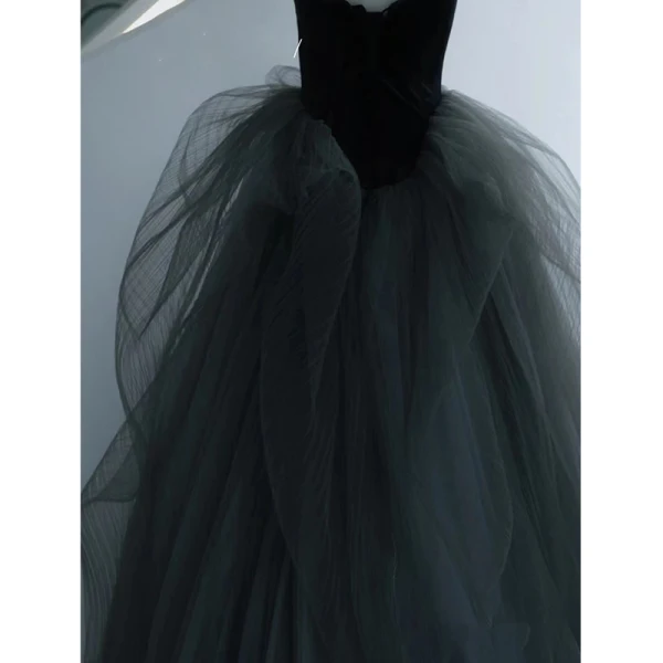 Classy Black Prom Dresses 2023 Ball Gown Strapless Sleeveless Backless Prom Floor-Length / Long Formal Dresses