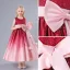 Chic / Beautiful Burgundy Sequins Appliques Birthday Flower Girl Dresses 2023 A-Line / Princess Sleeveless Bow Sash Floor-Length / Long Flower Girl Dresses