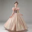 Sparkly Blushing Pink Glitter Sequins Birthday Flower Girl Dresses 2023 A-Line / Princess Ruffle Scoop Neck Short Sleeve Floor-Length / Long Flower Girl Dresses