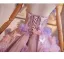 Blumenfee High End Rosa Spitze Schmetterling Applikationen Pailletten Ballkleider 2026 Ballkleid Eckiger Ausschnitt Ärmellos Rückenfreies Lange Festliche Kleider