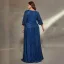 Sparkly Navy Blue Sequins Plus Size Evening Dresses 2025 A-Line / Princess V-Neck 3/4 Sleeve Floor-Length / Long Evening Party Formal Dresses