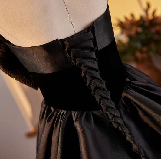 green emerald velvet dress Black One-Shoulder Bow Formal Cocktail Dress – Black Tie Ready – The Dress  Outlet main image 0