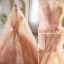 Luxury / Gorgeous Flower Fairy Champagne Flower Prom Dresses Wedding Dresses 2023 Ball Gown Strapless Sleeveless Backless Chapel Train Wedding Dresses