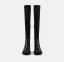 Fashion Beige Street Wear Winter Knitting Womens Boots 2023 6 cm Thick Heels Round Toe Boots