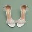 Sexy White Pearl Crystal Wedding Shoes 2023 Ankle Strap 9 cm Stiletto Heels Open / Peep Toe Wedding Sandals High Heels