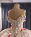 Luxury / Gorgeous Champagne Handmade  Rhinestone Appliques Sequins Prom Dresses 2025 Ball Gown Off-The-Shoulder Short Sleeve Backless Court Train Formal Dresses