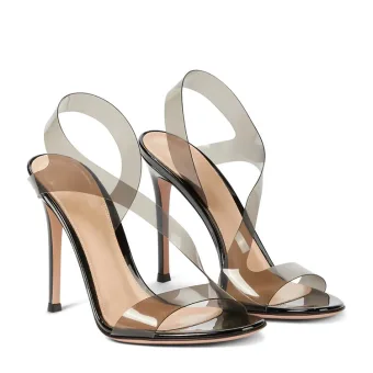 Transparent Sexy Noire Soirée Sandales Femme Talons Hauts 2022 11 Cm Talons Aiguilles Peep Toes Bout Ouvert Sandales Femme