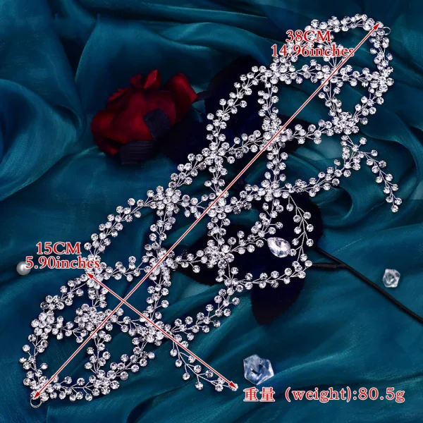 Piękne Srebrny Rhinestone Ślub Ozdoby Do Włosów Ślubne 2023 Stop