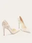 Elegant White Lace Flower Wedding Shoes 2026 Leather 10 cm Stiletto Heels Pointed Toe Wedding High Heels