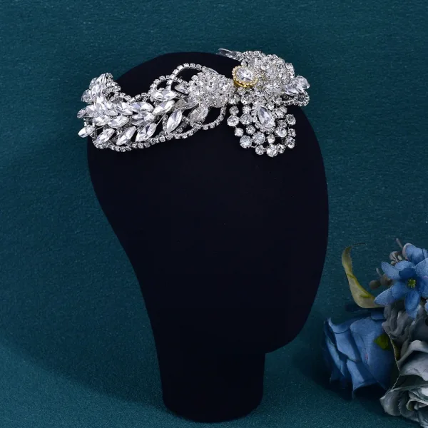 Charmant Argenté Faux Diamant Alliage Mariage Accessoire Cheveux Mariage 2024