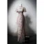 Vintage / Originale Style Chinois Rougissant Rose Perlage Paillettes Cheongsam Robe De Soirée 2024 Trompette / Sirène Col Haut Manches Courtes Dos Nu Train De Balayage Fendue devant Robe De Ceremonie