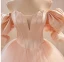 Chic / Beautiful Blushing Pink Beading Prom Dresses 2023 Ball Gown Off-The-Shoulder Puffy Short Sleeve Backless Floor-Length / Long Prom Formal Dresses