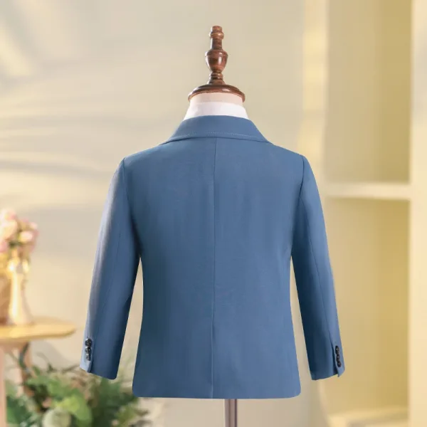 Meeresblau 6 Stück Lange Ärmel Anzüge Jungs 2024 Hochzeit Schulterschmuck Mantel Hemd Krawatte Weste Hose