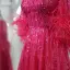 High-end Black Handmade  Beading Sequins Feather Prom Dresses 2024 A-Line / Princess Scoop Neck 1/2 Sleeves Floor-Length / Long Prom Formal Dresses