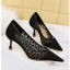 Sexy Schwarz Abend Spitze Pumps 2023 5 cm Stilettos Spitzschuh Hochhackige