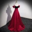 Charming Burgundy Rhinestone Satin Evening Dresses Backless 2023 A-Line / Princess Spaghetti Straps Short Sleeve Floor-Length / Long Evening Party Formal Dresses