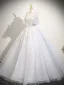 Charmant Blanche Perlage Paillettes Robe De Bal 2025 Robe Boule Bretelles Spaghetti Sans Manches Dos Nu Longue Robe De Ceremonie
