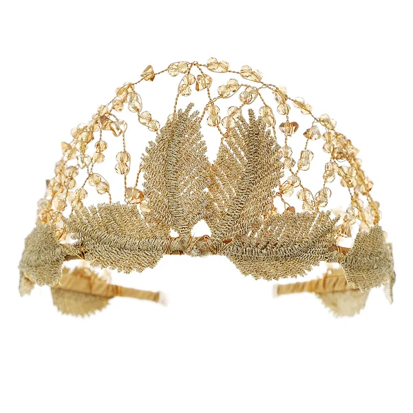 Chic / Belle Doré Fait main Tresser Cristal Alliage Mariage Accessoire Cheveux Mariage 2023