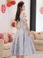 Chic / Belle Rouge En Dentelle Fleur Robe De Bal 2022 Princesse Encolure Carrée Manches Courtes Dos Nu Thé Longueur Promo Robe De Ceremonie